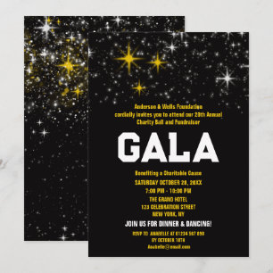 Stars Charity Ball Corporate Fundraising Party Invitation