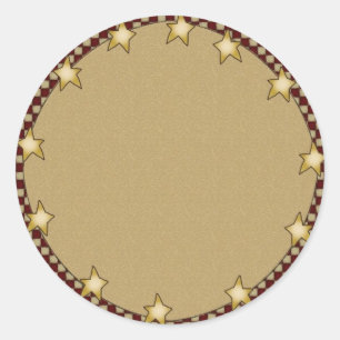 Stars & Checks Country Primitive Themed Sticker