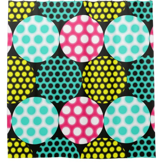 stars circles seamless pattern in multicolor pop s (Front)