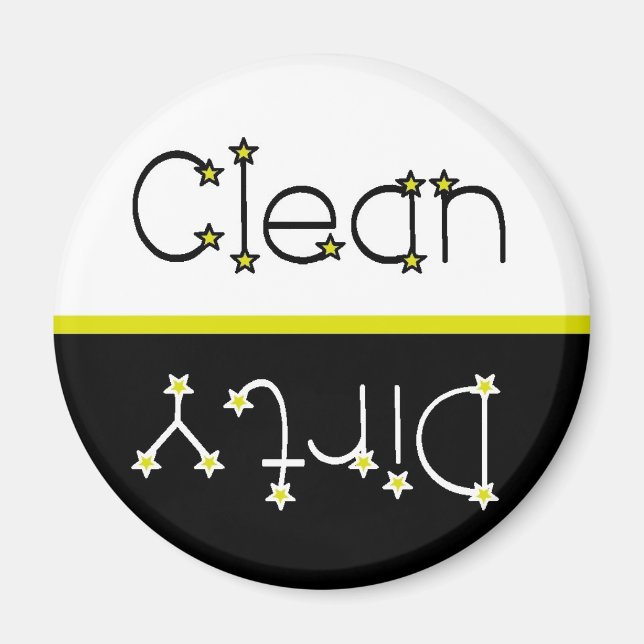 Stars Clean Dirty Dishwasher Magnet (Front)