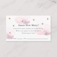 Stars Clouds Guess How Many Pink Baby Shower Game