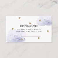 Stars & Clouds Lavender Diaper Raffle Ticket