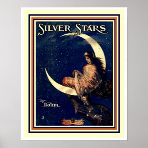 Stars d'argent par Bohm Art Nouveau Poster 16 x 20