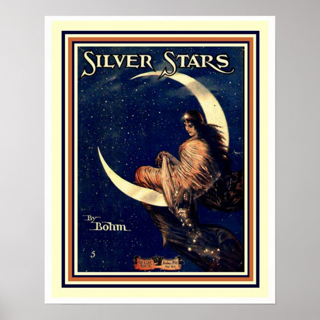 Stars d'argent par Bohm Art Nouveau Poster 16 x 20 (Devant)