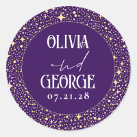 Stars Dark Purple Night Wedding