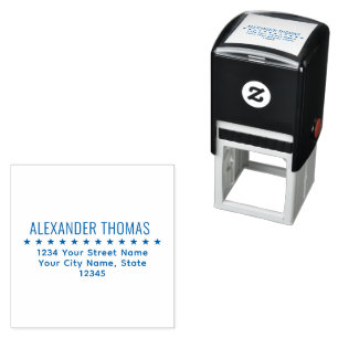 Stars Divider Spacer Name Return Address Self-inking Stamp