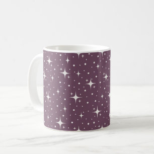 Stars & Dots on Dark Gray Magenta Coffee Mug