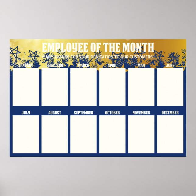 stars employee of the month display for 4x6 photos poster (Front)