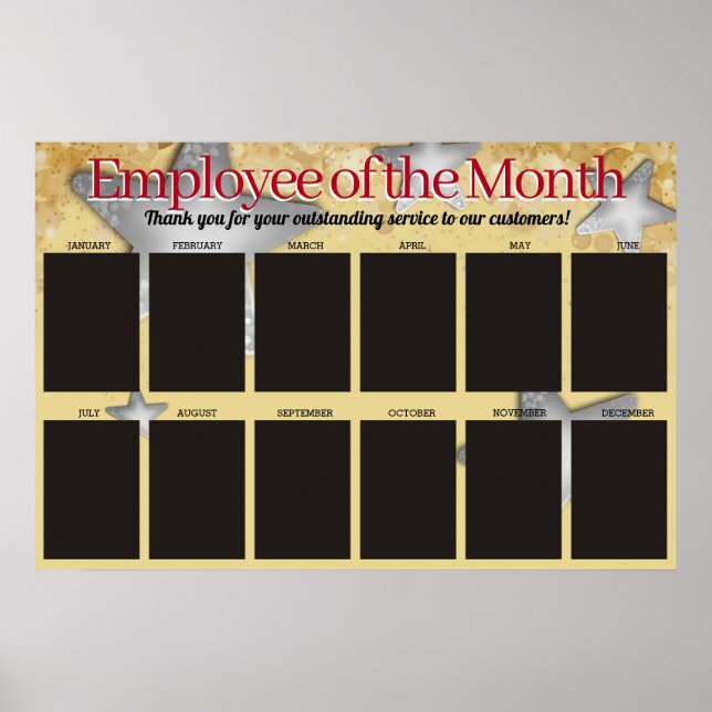 stars employee of the month photo display poster (Front)