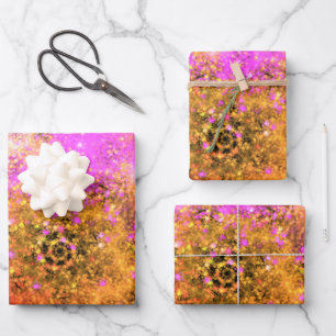 Stars explode wrapping paper sheet