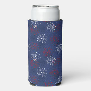 Stars & Fireworks: Independence Day Celebration  Seltzer Can Cooler