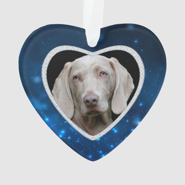 Stars Forever Faux Diamond Frame Pet Memorial Ornament (Back)