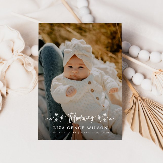 Stars Full Photo Multi-Photo Collage Birth Announcement (Creator Uploaded)