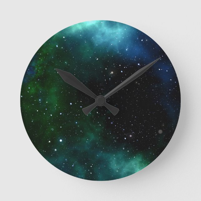 Stars Galaxy Gradient Round Clock (Front)