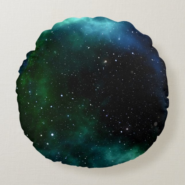 Stars Galaxy Gradient Round Pillow (Front)