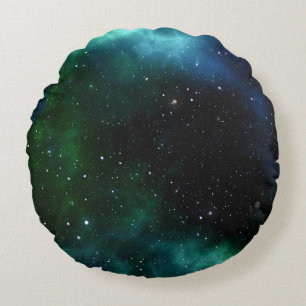Stars Galaxy Gradient Round Pillow