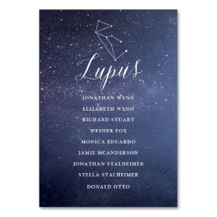 Stars Galaxy Mariage carte de siège Lupus