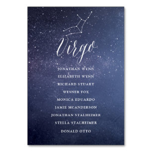 Stars Galaxy Mariage carte de siège Virgo