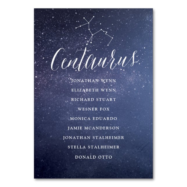Stars Galaxy Mariage Siège Carte Carte Centaurus (Par défaut)