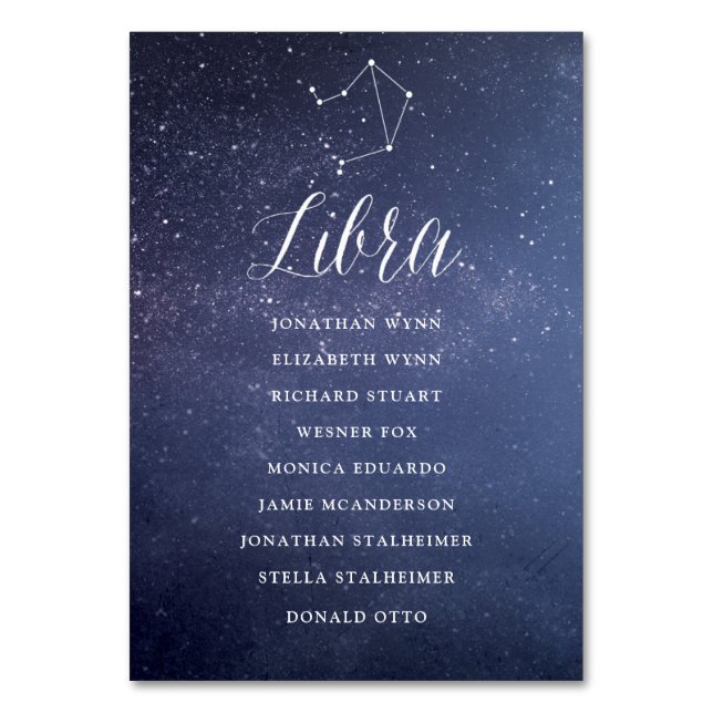 Stars Galaxy Mariage Siège Carte Carte Libra (Par défaut)