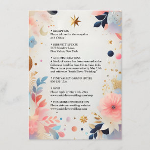 Stars Glam Bright Pastel Ombre Glitter Wedding Enclosure Card