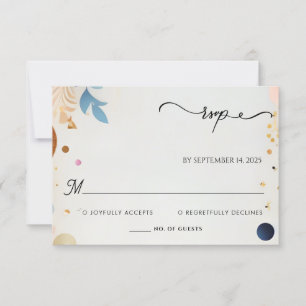 Stars Glam Bright Pastel Ombre Glitter Wedding RSVP Card
