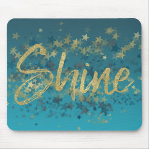 Stars Gold Blue Shine Mouse Pad
