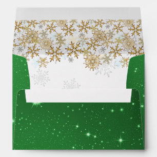 Stars Green Christmas A7 Enveloppes