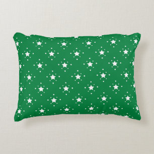 Stars Green Christmas Background Accent Pillow