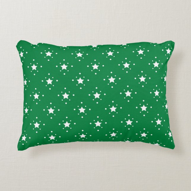 Stars Green Christmas Background Accent Pillow (Front)