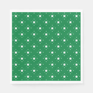 Stars Green Christmas Background Napkin
