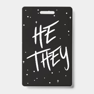 Stars He/They Pronouns  Badge