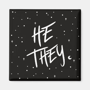 Stars He/They Pronouns Magnet