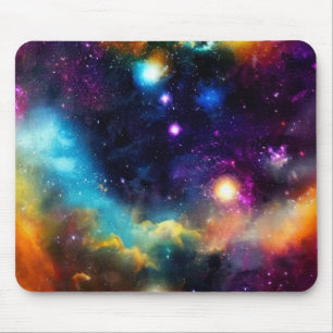 Stars in a Rainbow Colored Nebula Mousepad