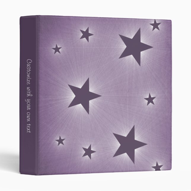 Stars in the Night Sky Binder, Purple (1 inch) Binder (Front/Spine)