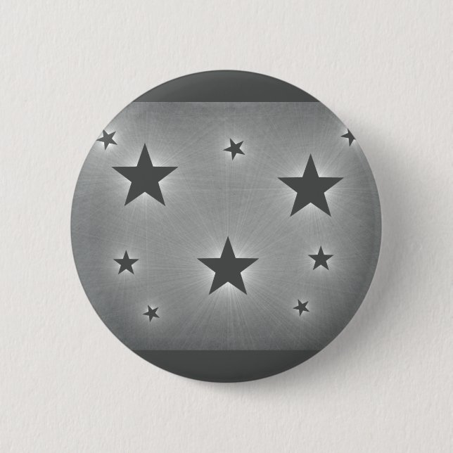 Stars in the Night Sky Button, Dark Grey 2 Inch Round Button (Front)