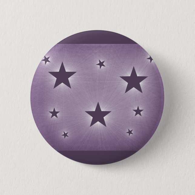 Stars in the Night Sky Button, Purple 2 Inch Round Button (Front)