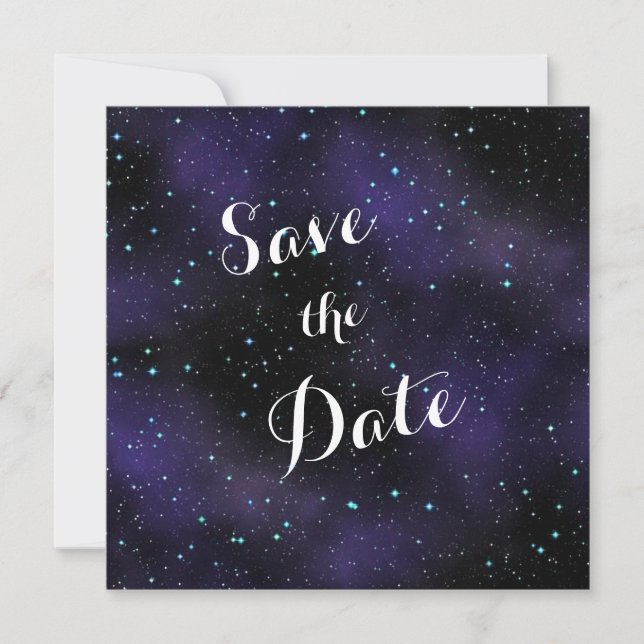 Stars in the Night Sky Save the Date Wedding (Front)