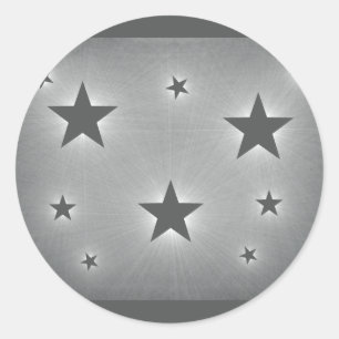 Stars in the Night Sky Stickers, Dark Grey Classic Round Sticker