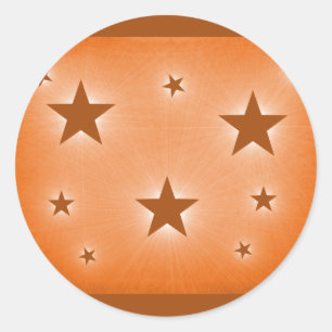 Stars in the Night Sky Stickers, Orange Classic Round Sticker