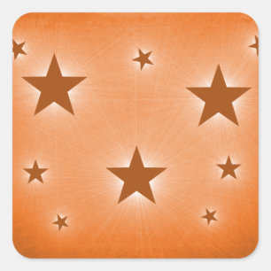 Stars in the Night Sky Stickers, Orange Square Sticker