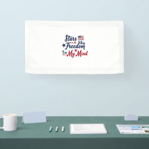 Stars in the Sky Freedom Banner – Patriotic Script