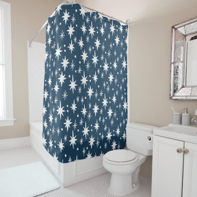 Stars in the Sky Navy White Simple Pattern (In Situ)