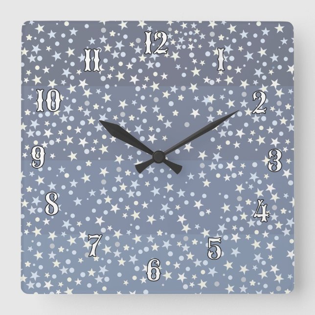 Stars in the Sky Square Wall Clock (Front)