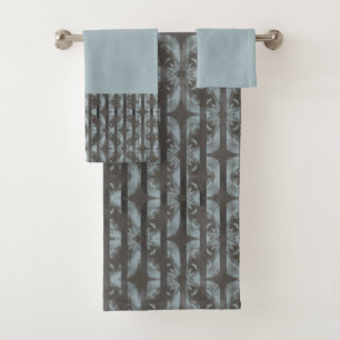 Stars in Tiles & Stripes Pattern Bath Towel Set
