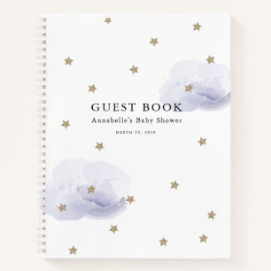 Stars & Lavender Clouds Baby shower Livre d'invité