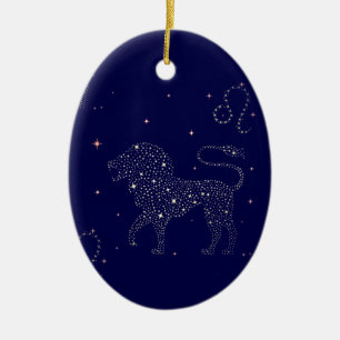 stars leo ceramic ornament