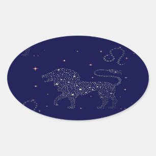 stars leo oval sticker