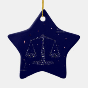 stars libra ceramic ornament