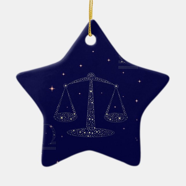 stars libra ceramic ornament (Front)
